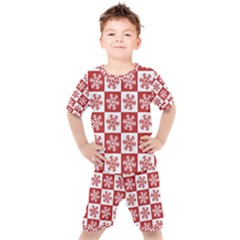 Snowflake Red White Kid s Set by Wegoenart