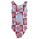 Snowflake Red White Kids  Cut-Out Back One Piece Swimsuit View2