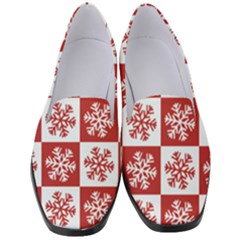 Snowflake Red White Women s Classic Loafer Heels by Wegoenart