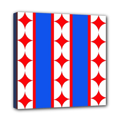 Stars Stripes July 4th Flag Blue Mini Canvas 8  X 8  (stretched) by Wegoenart