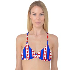 Stars Stripes July 4th Flag Blue Reversible Tri Bikini Top by Wegoenart