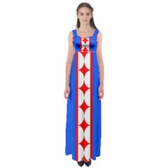 Stars Stripes July 4th Flag Blue Empire Waist Maxi Dress by Wegoenart