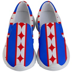 Stars Stripes July 4th Flag Blue Kid s Lightweight Slip Ons by Wegoenart