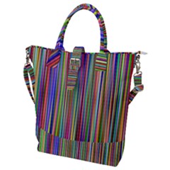 Striped Stripes Abstract Geometric Buckle Top Tote Bag