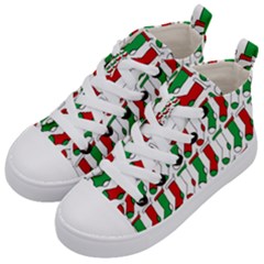 Stocking Background Kid s Mid-top Canvas Sneakers by Wegoenart