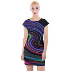 Art Abstract Colorful Abstract Cap Sleeve Bodycon Dress