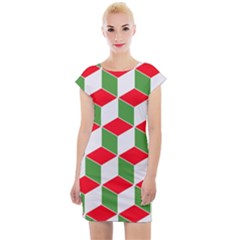 Christmas Abstract Background Cap Sleeve Bodycon Dress