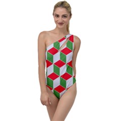 Christmas Abstract Background To One Side Swimsuit by Wegoenart