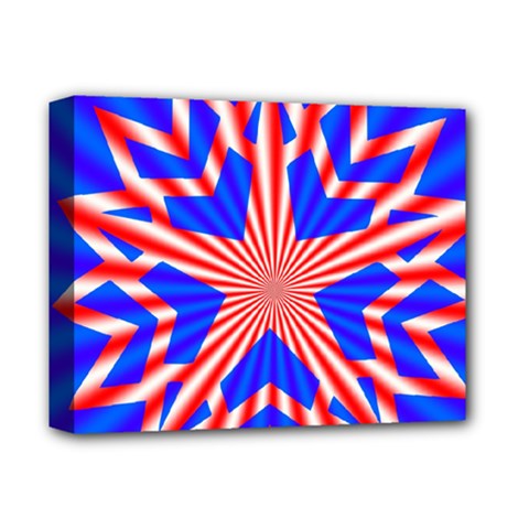 Star Explosion Burst Usa Red Deluxe Canvas 14  X 11  (stretched) by Wegoenart