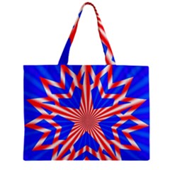 Star Explosion Burst Usa Red Zipper Mini Tote Bag by Wegoenart