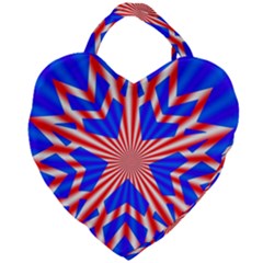 Star Explosion Burst Usa Red Giant Heart Shaped Tote by Wegoenart