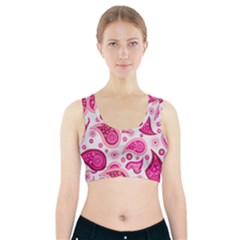 Paisley Pattern Art Background Sports Bra With Pocket