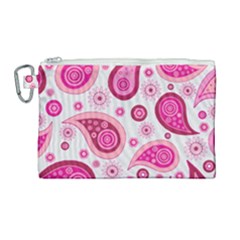 Paisley Pattern Art Background Canvas Cosmetic Bag (large) by Wegoenart