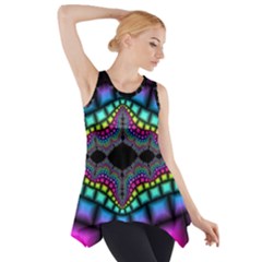 Fractal Art Artwork Digital Art Side Drop Tank Tunic by Wegoenart