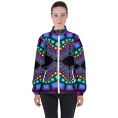 Fractal Art Artwork Digital Art High Neck Windbreaker (women) by Wegoenart