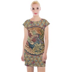 Wings Feathers Cubism Mosaic Cap Sleeve Bodycon Dress by Wegoenart