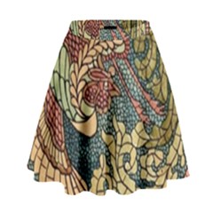 Wings Feathers Cubism Mosaic High Waist Skirt by Wegoenart