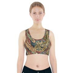 Wings Feathers Cubism Mosaic Sports Bra With Pocket