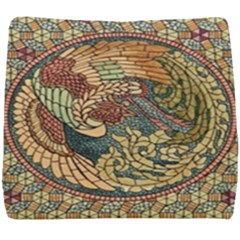 Wings Feathers Cubism Mosaic Seat Cushion by Wegoenart