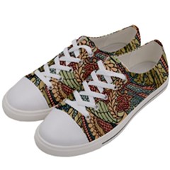 Wings Feathers Cubism Mosaic Women s Low Top Canvas Sneakers by Wegoenart