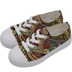 Wings Feathers Cubism Mosaic Kids  Low Top Canvas Sneakers by Wegoenart