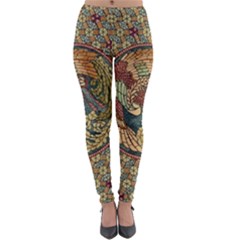 Wings Feathers Cubism Mosaic Lightweight Velour Leggings by Wegoenart