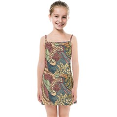 Wings Feathers Cubism Mosaic Kids Summer Sun Dress by Wegoenart