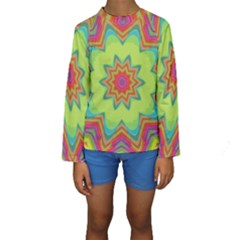 Abstract Art Abstract Background Green Kids  Long Sleeve Swimwear by Wegoenart