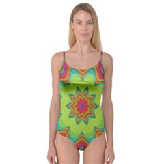 Abstract Art Abstract Background Green Camisole Leotard  by Wegoenart