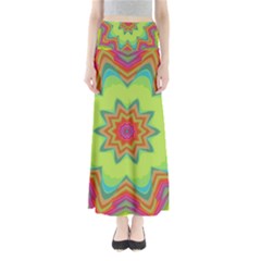 Abstract Art Abstract Background Green Full Length Maxi Skirt by Wegoenart