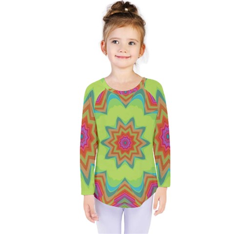 Abstract Art Abstract Background Green Kids  Long Sleeve Tee by Wegoenart