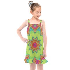 Abstract Art Abstract Background Green Kids  Overall Dress by Wegoenart