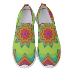 Abstract Art Abstract Background Green Women s Slip On Sneakers