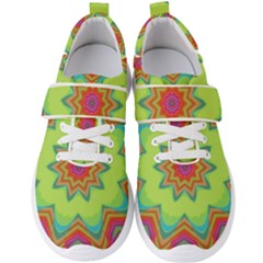 Abstract Art Abstract Background Green Men s Velcro Strap Shoes