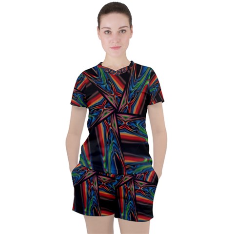 Abstract Art Pattern Women s Tee And Shorts Set by Wegoenart