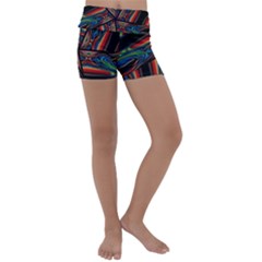 Abstract Art Pattern Kids  Lightweight Velour Yoga Shorts