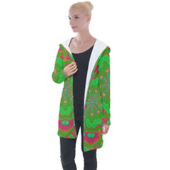 Abstract Art Abstract Background Pattern Longline Hooded Cardigan