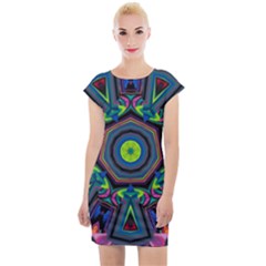 Abstract Art Background Cap Sleeve Bodycon Dress