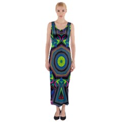 Abstract Art Background Fitted Maxi Dress by Wegoenart