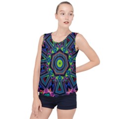 Abstract Art Background Bubble Hem Chiffon Tank Top