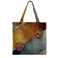 Background Cubism Circle Shape Zipper Grocery Tote Bag by Wegoenart