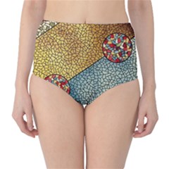 Background Cubism Circle Shape Classic High-waist Bikini Bottoms by Wegoenart