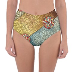 Background Cubism Circle Shape Reversible High-waist Bikini Bottoms by Wegoenart