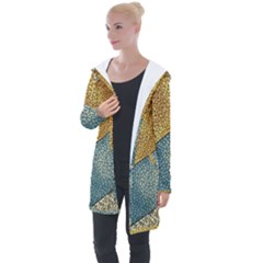 Background Cubism Circle Shape Longline Hooded Cardigan