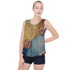 Background Cubism Circle Shape Bubble Hem Chiffon Tank Top