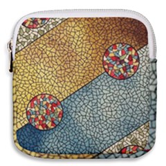 Background Cubism Circle Shape Mini Square Pouch by Wegoenart