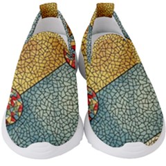 Background Cubism Circle Shape Kids  Slip On Sneakers by Wegoenart