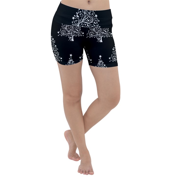 Christmas Tree Modern Background Lightweight Velour Yoga Shorts