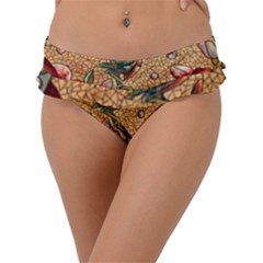 Flower Cubism Mosaic Vintage Frill Bikini Bottom by Wegoenart