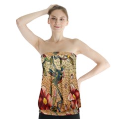 Flower Cubism Mosaic Vintage Strapless Top by Wegoenart